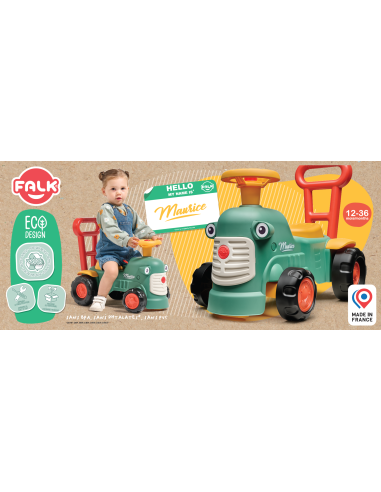 FALK Maurice Ride-on Tractor Green Pusher for children 1+