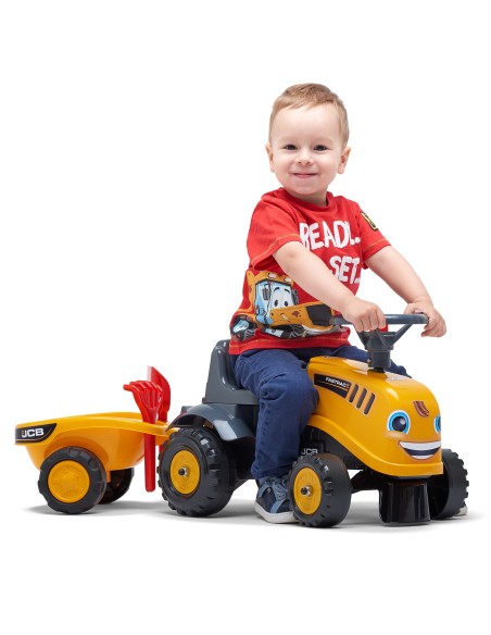 FALK Traktorek JCB Pomarańczowy z Przyczepką dla Dzieci 1+