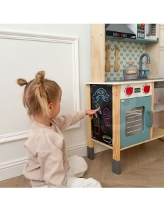 TOOKY TOY Duża  Drewniana Kuchnia dla Dzieci 10 el. 2
