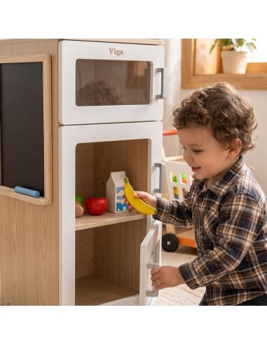 Viga Wooden Refrigerator with Chalkboard - Toy for Children