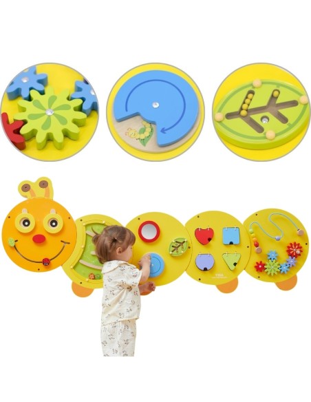 Wandtafel Raupe Viga – Spiel und clevere Bildung für Kleinkinder