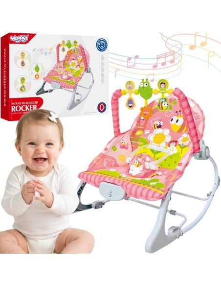 Rožinis supyninis gultukas su vibracijomis Woopie Baby – mergaitei