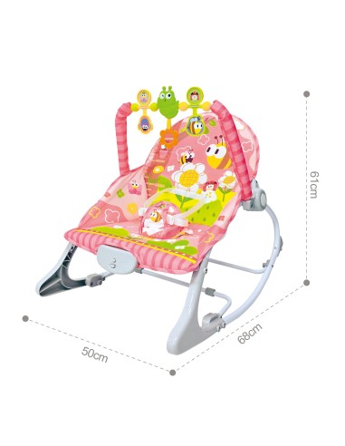 Rosafarbene Schaukelwippe mit Vibrationen Woopie Baby – Für Mädchen