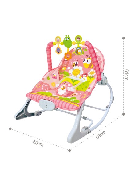 Rožinis supyninis gultukas su vibracijomis Woopie Baby – mergaitei
