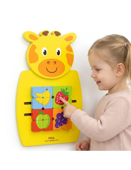 Wooden Giraffe Manipulative Board FSC Montessori 1-3 years