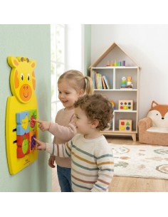 Wooden Giraffe Manipulative Board FSC Montessori 1-3 years 2