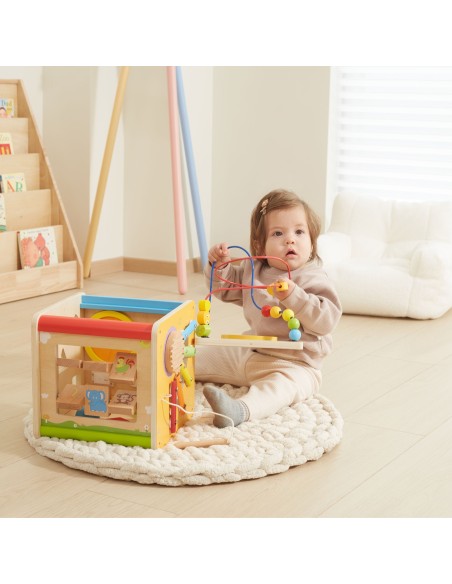 Viga Holz-Lernwürfel 5in1 – Spiel und Lernen für Kinder