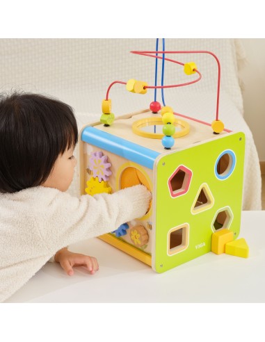 Viga Holz-Lernwürfel 5in1 – Spiel und Lernen für Kinder