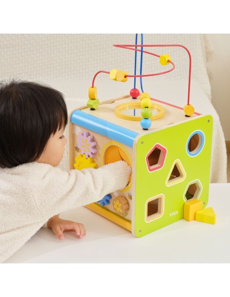 Viga Holz-Lernwürfel 5in1 – Spiel und Lernen für Kinder