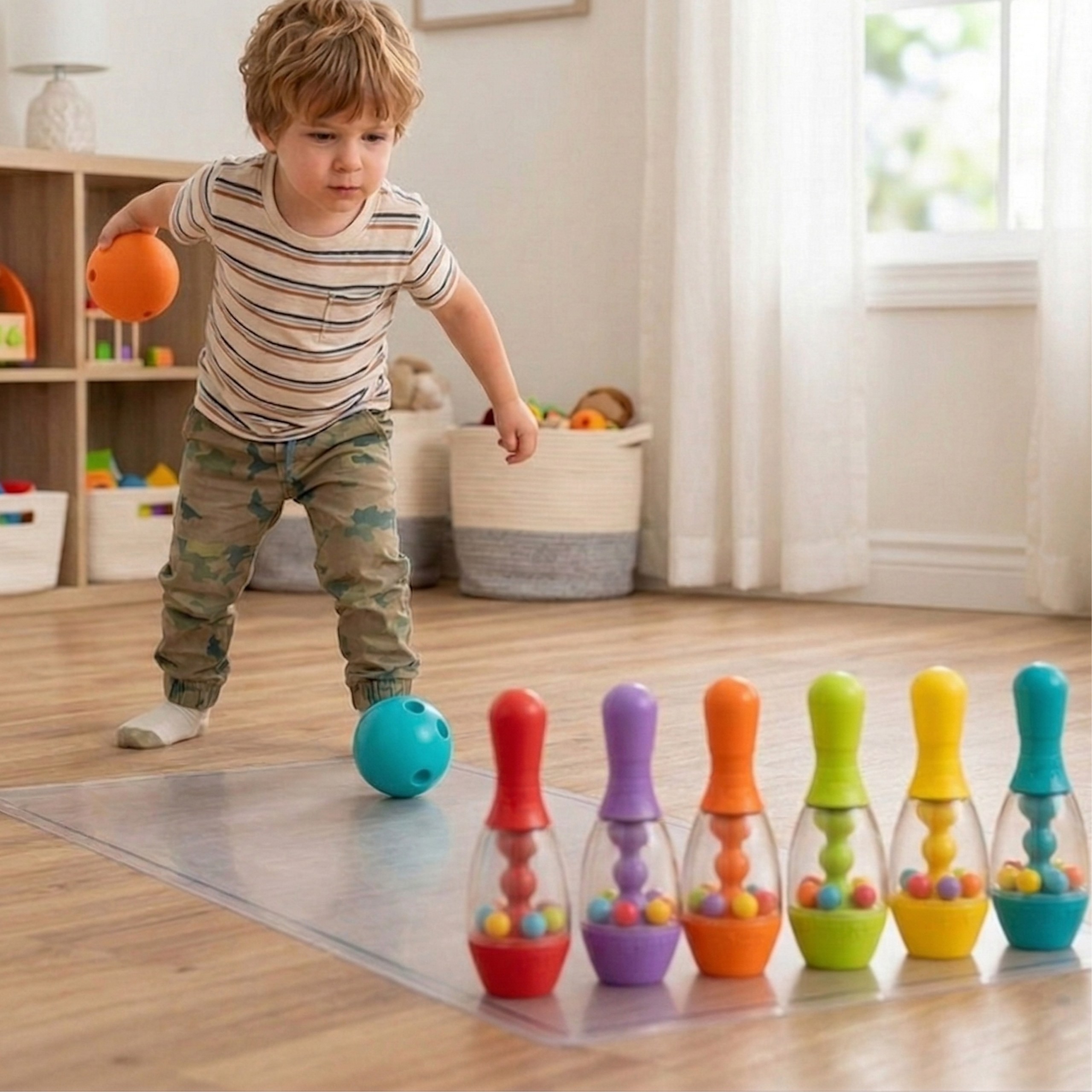 värviline bowling mäng lapsele – detailvaade