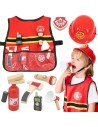 VIGA Feuerwehr-Set für kleine Kinder mit Weste | 8 Holzaccessoires