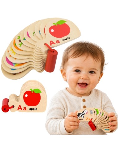 VIGA Holz-Lernbuch für Alphabet und Englisch (Montessori)