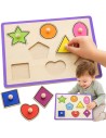 Wooden Puzzle with Pins Shapes VIGA - Colorful Fun