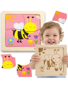 VIGA Holzpuzzle Biene – Entwicklung und Spiel für kleine Kinder