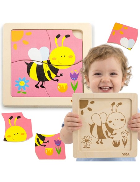 VIGA Holzpuzzle Biene – Entwicklung und Spiel für kleine Kinder