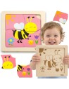 VIGA Drewniane Puzzle Pszczoła - Rozwój i zabawa dla maluchów