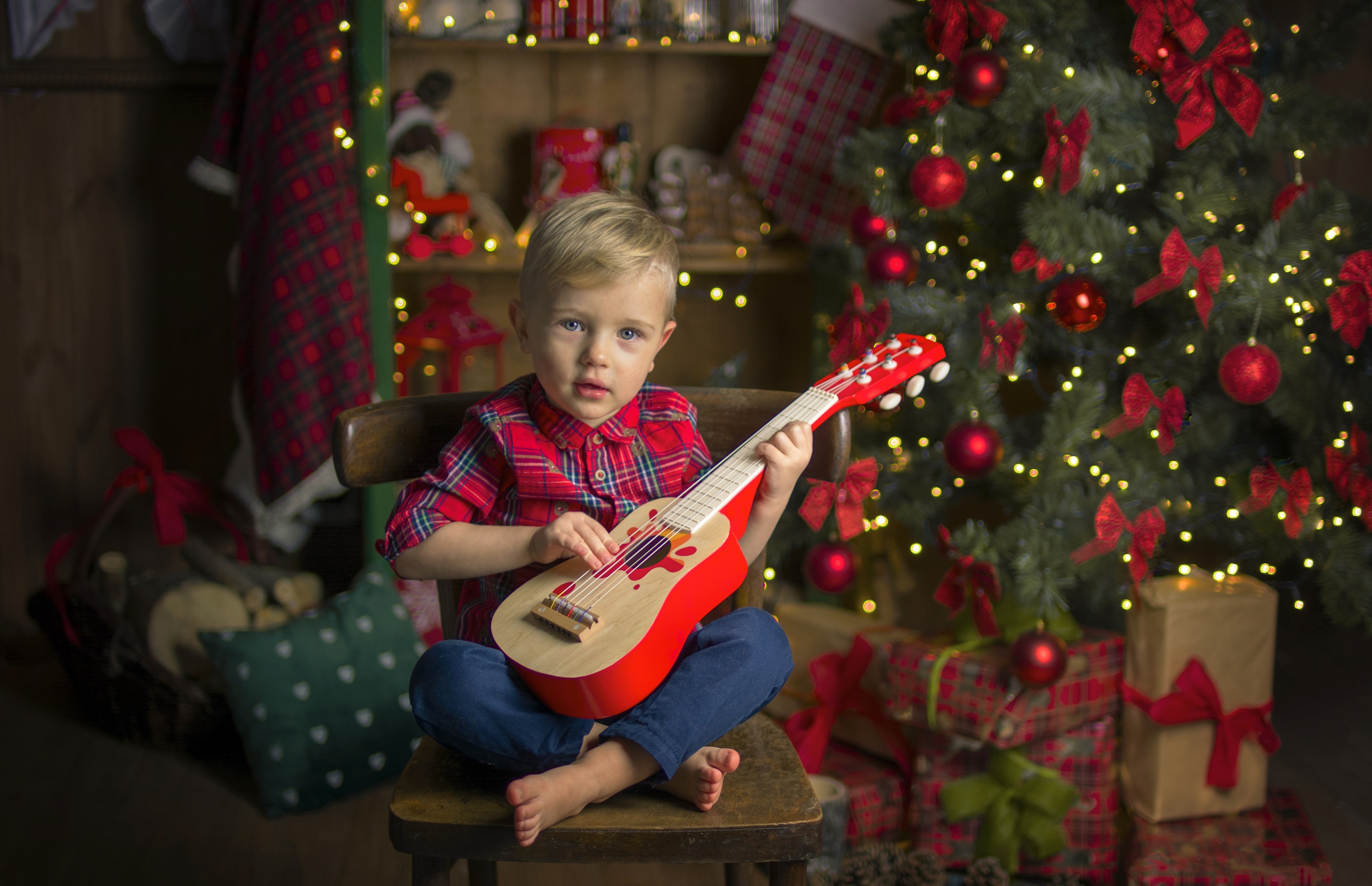 Drewniana gitara dla dzieci akustyczna