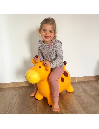 Gummihüpfer Gelbe Giraffe + Pumpe – Ideales Spielzeug für Kinder