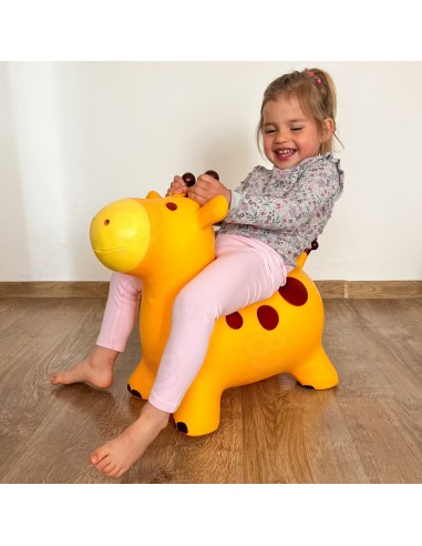 Gummihüpfer Gelbe Giraffe + Pumpe – Ideales Spielzeug für Kinder