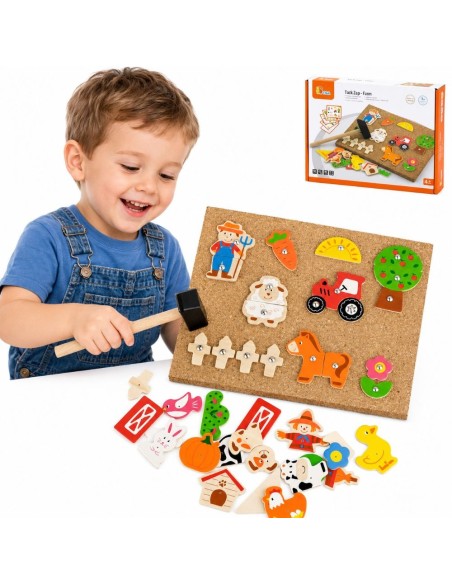 Holz-Steckspiel Bauernhof Viga Toys – Korktafel