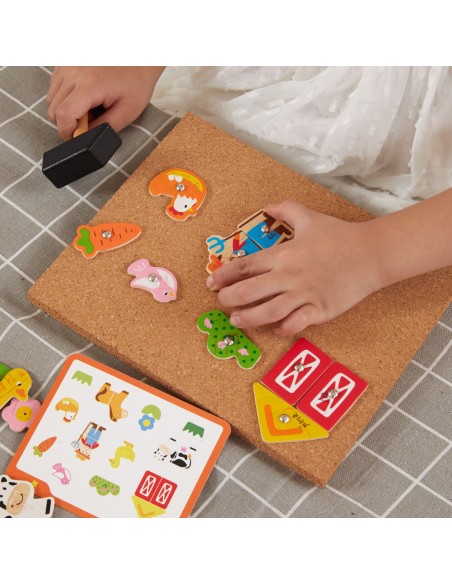 Holz-Steckspiel Bauernhof Viga Toys – Korktafel