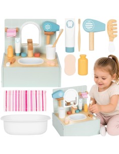 Holz-WC/Badezimmer mit Zubehör Tooky Toy – Hygiene lernen