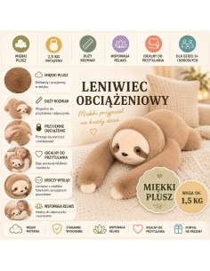 Woopie Pluszak Obciążeniowy Lemiwiec 65cm - Hit dla Młodzieży i Dorosłych 2