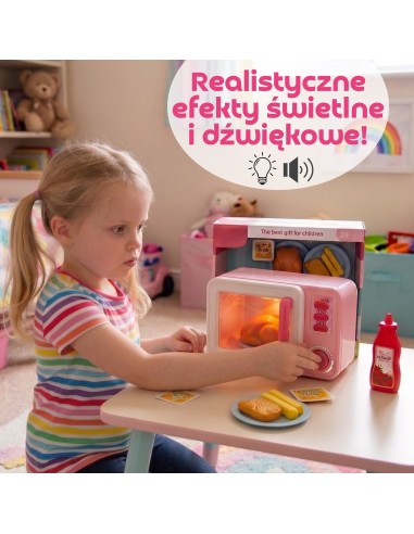 Žaislinė mikrobangų krosnelė su priedais – šviečia ir groja