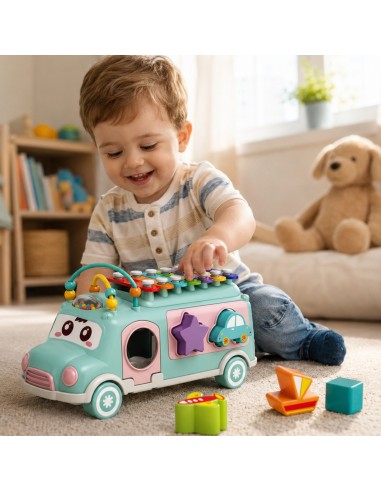 WOOPIE BABY muzikinis mašinukas su cimbolais Žalias