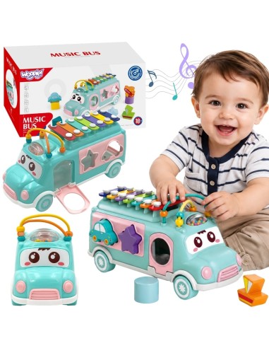 WOOPIE BABY muzikinis mašinukas su cimbolais Žalias
