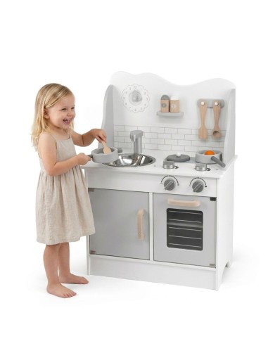 VIGA PolarB Holz-Küche Eco Gray mit Zubehör für Kinder