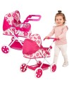 WOOPIE ROYAL Deep Doll's Pram with Adjustable Handle
