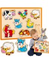 Wooden Puzzle Animals from the VIGA Farm - Puzzle for Children