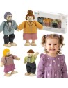 VIGA Set aus 4 Holzpuppen mit Stoffkleidung