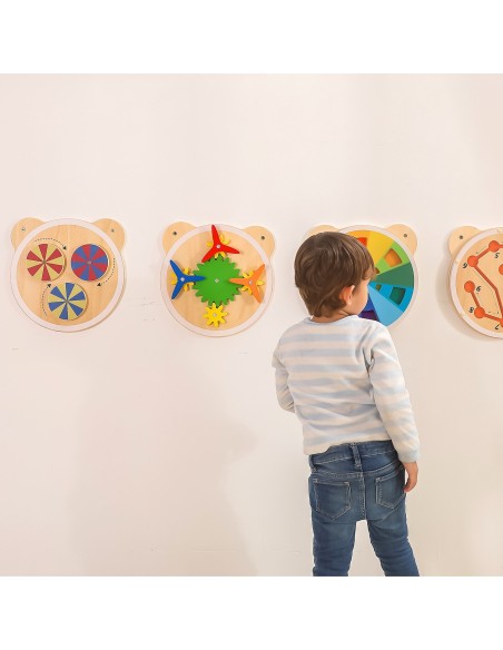Tafel Coloré Drehscheiben Holz Montessori FSC 18m+ von Viga