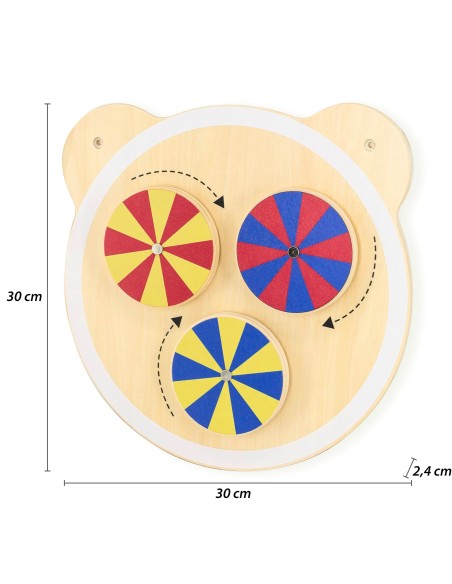 Tafel Coloré Drehscheiben Holz Montessori FSC 18m+ von Viga