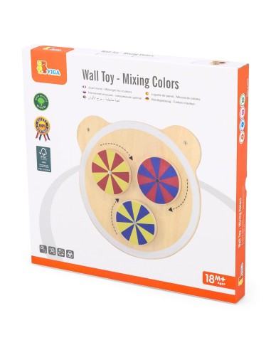 Tafel Coloré Drehscheiben Holz Montessori FSC 18m+ von Viga