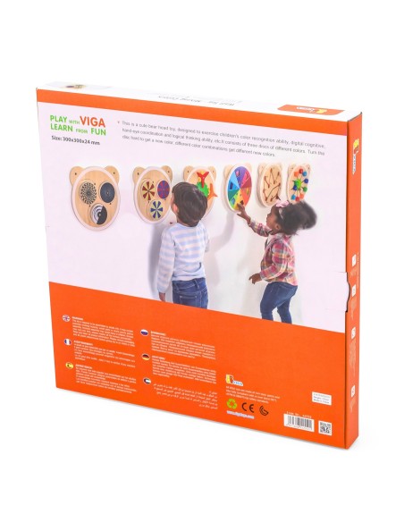 Tafel Coloré Drehscheiben Holz Montessori FSC 18m+ von Viga