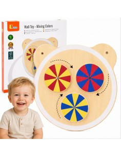 Tafel Coloré Drehscheiben Holz Montessori FSC 18m+ von Viga