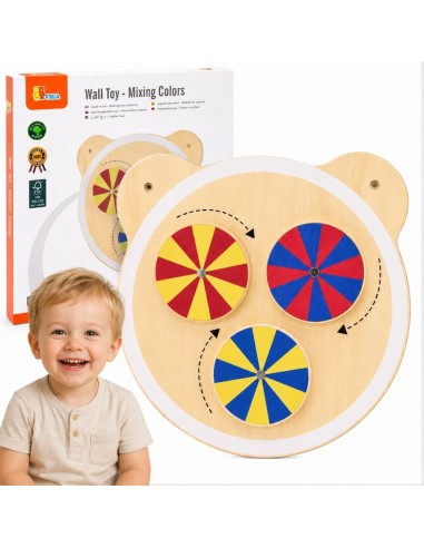 Tafel Coloré Drehscheiben Holz Montessori FSC 18m+ von Viga