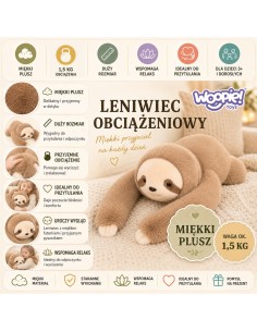 WOOPIE sveriantis pliušinis tinginys Lemiwiec 65cm - hitas jaunimui ir suaugusiems 2