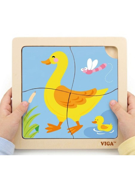 VIGA Holzpuzzle Entchen – kreativer Spielspaß für Kinder