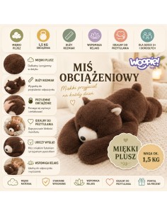 Woopie Pluszak Obciążeniowy Miś 65cm - Hit dla Młodzieży i Dorosłych 2