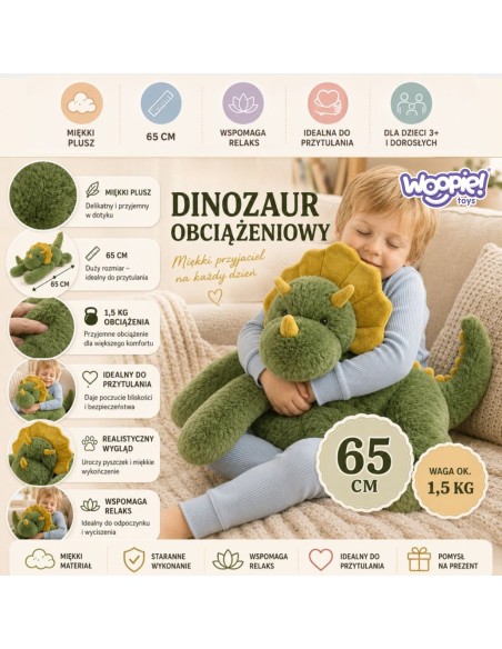 Woopie Belastungs-Plüschtier Dinosaurier Backbao Triceratops 65 cm – Hit!