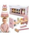 VIGA PolarB Wooden Pyramid and Punch-Out Montessori Fox