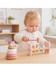 Holz-Pyramide und Hammer- und Steckspiel: Lernset für Kinder – Viga 2