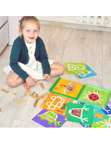 Legespiel Logikspiel Rätsel Magnetbausteine 49-tlg. WOOPIE – Bildung & Spaß