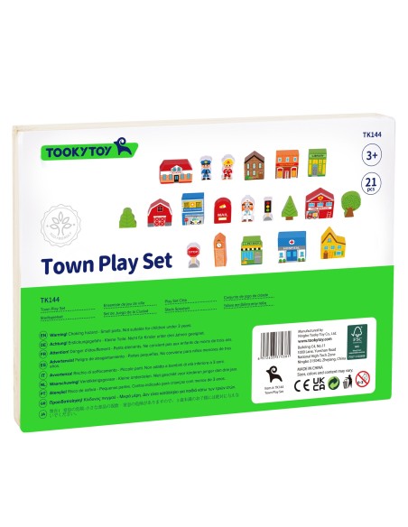 Holz-Set mit Gebäuden und Figuren „Stadt“ TOOKY TOY – Spielzeug