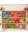 TOOKY TOY Wooden Set of Buildings and Figures City - Toy