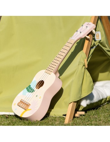CLASSIC WORLD medinė ukulelė-gitara vaikams rožinė
